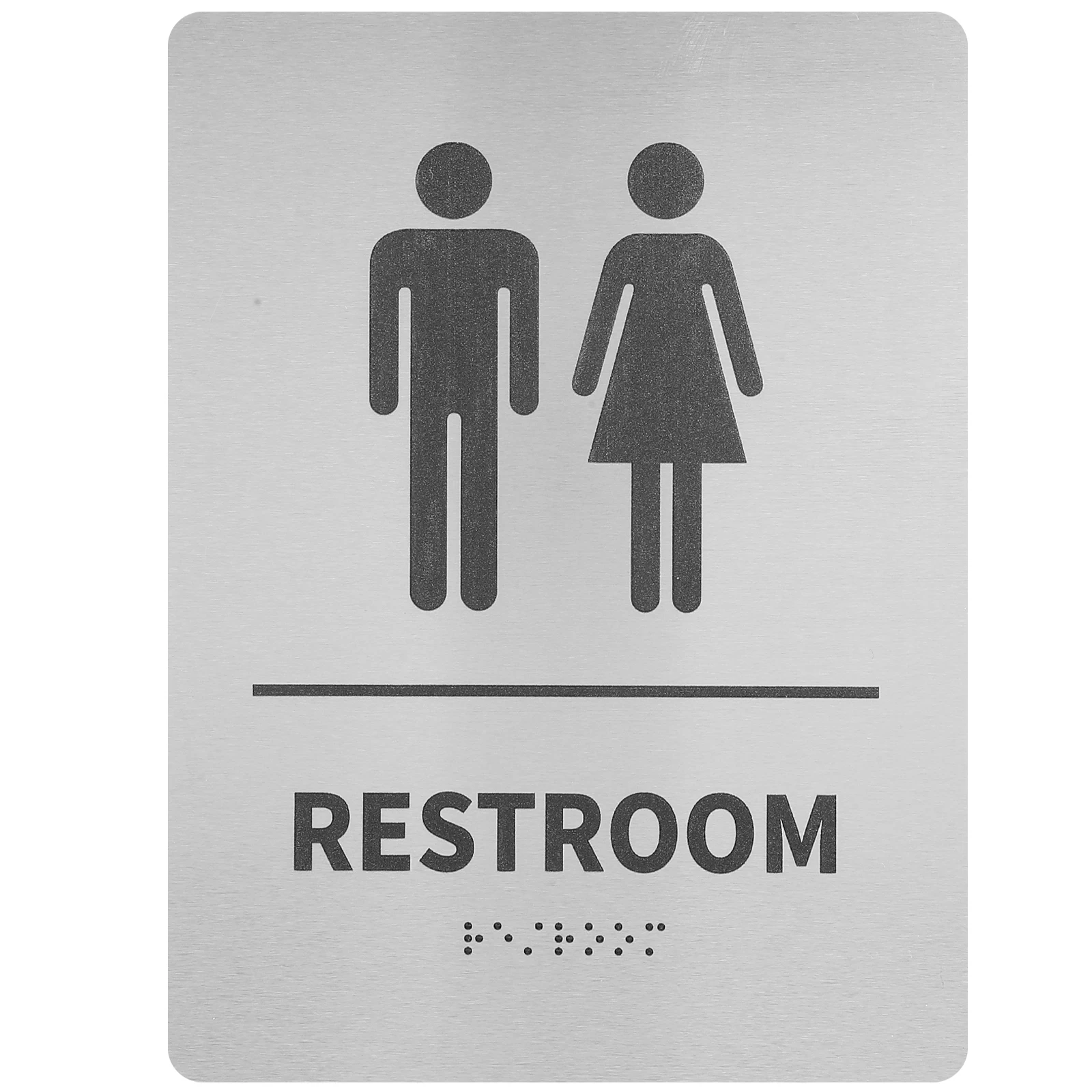 

Bathroom Washroom Plate 7.8x6inch Braille Toilet Identification for Office Home Commercial Use Double Sided Adhesive Easy