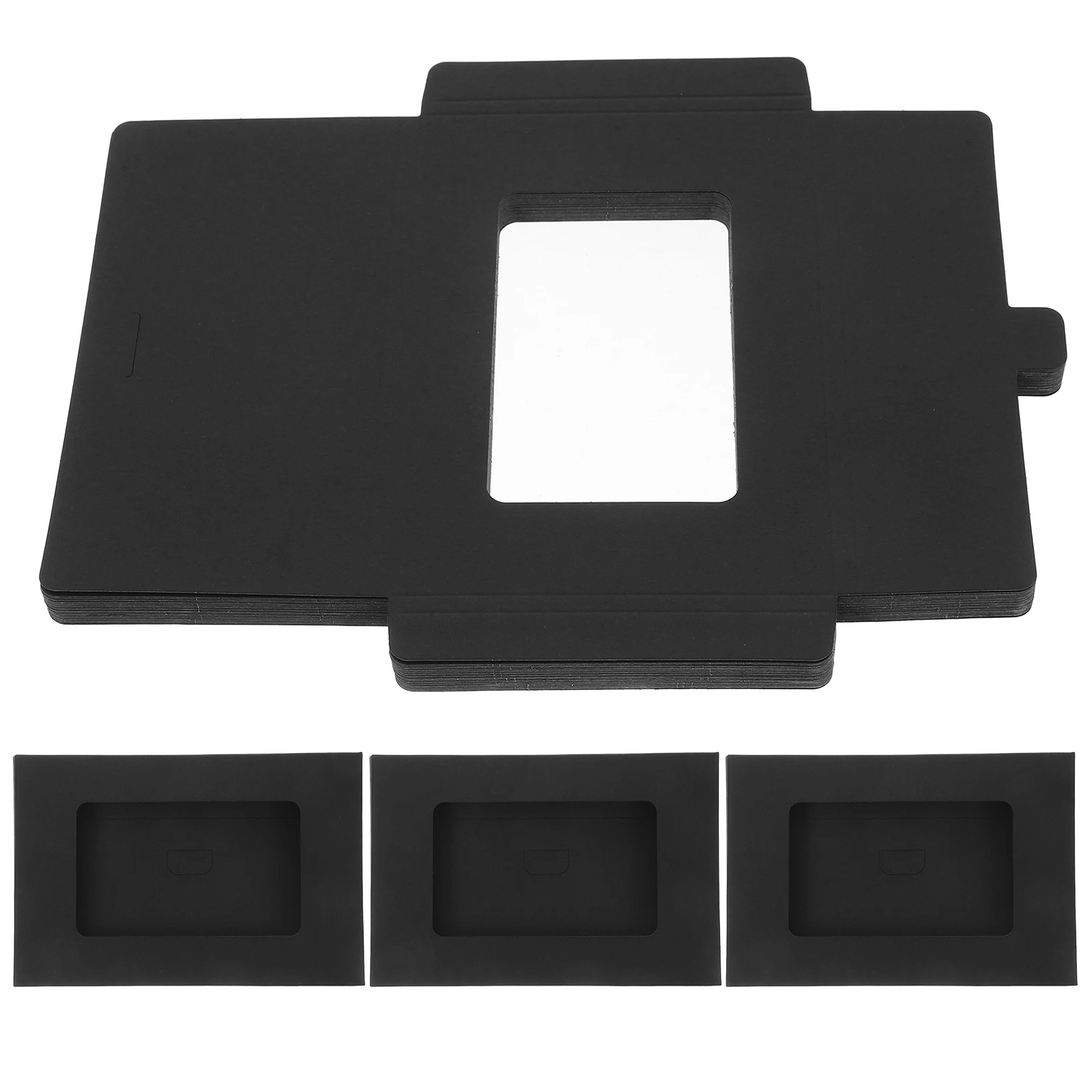 

30pcs Full Face Window Frames Blank Cardboard Paper Picture Frames For Kids Adults Diy Craft Photo Envelope Storage Box Portable