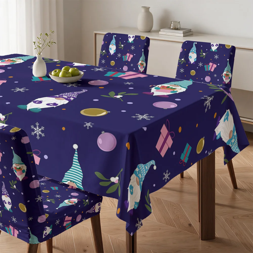 Cute Unicorn Rainbow Pajama Print Tablecloth and Chair Covers for Dining Room Decor Home Party Supplies