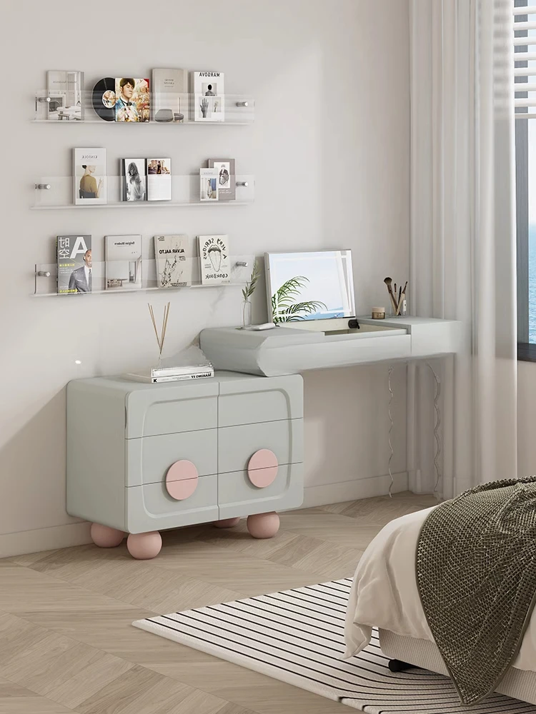 Commode 20225, miroir rabattable, table de maquillage d'angle de chambre à coucher, table d'ordinateur, dopamine L
