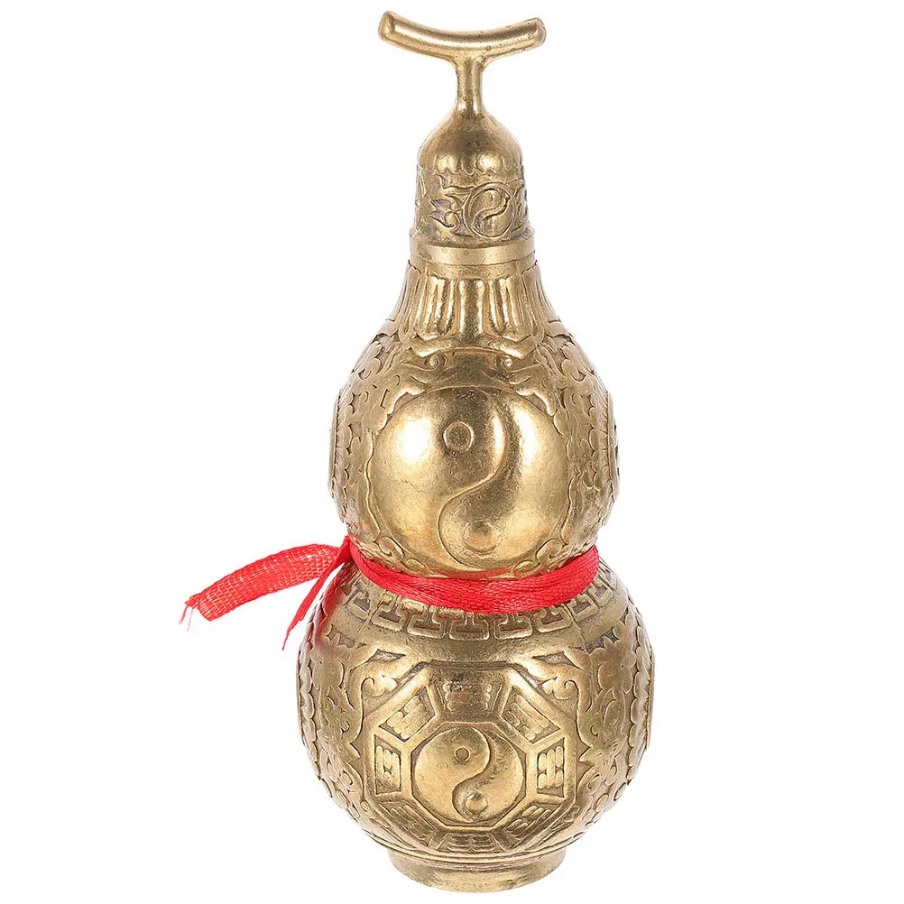 Creative Copper Decor Desktop Ornament For Home Delicate Craft Craft Gourd Adornment Golden Color Gift
