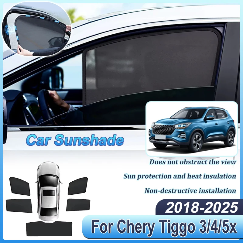 

Car Sun Shades For Chery Tiggo 3 4 5x 2018-2025 Accessories Auto Sunscreen Window Sun Shade Covers Magnetic Sun Visor Auto Parts