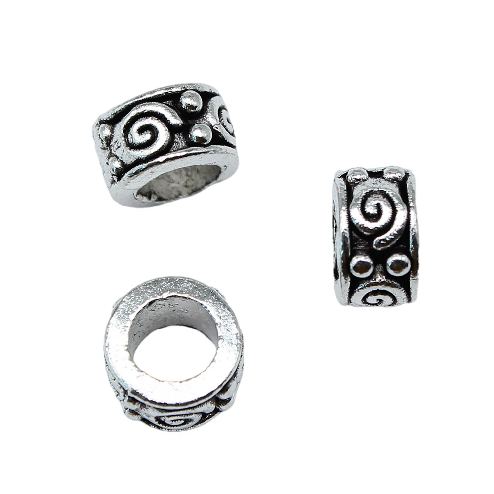 European Big Hole Beads Spacer DIY Accessories Zinc Alloy For Handmade Jewelry Making