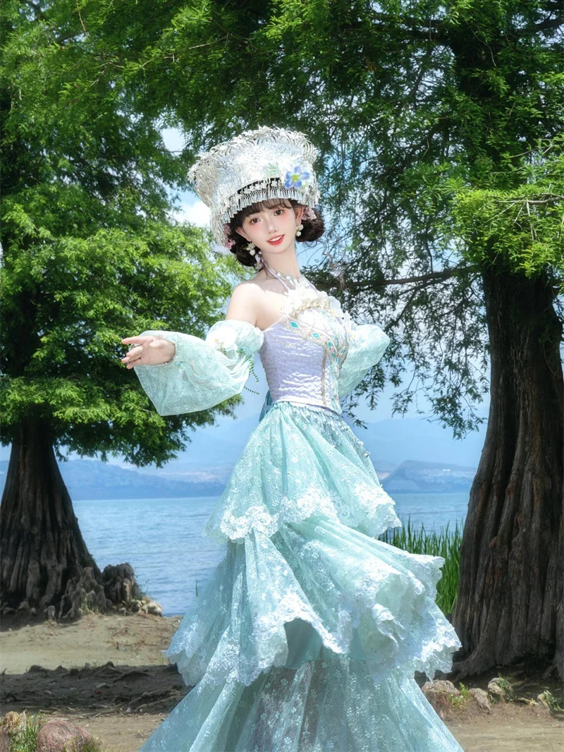 

Новый модный комплект для фотосъемки Yungge: традиционный этнический костюм для девочек для студийной и выездной фотосъемки