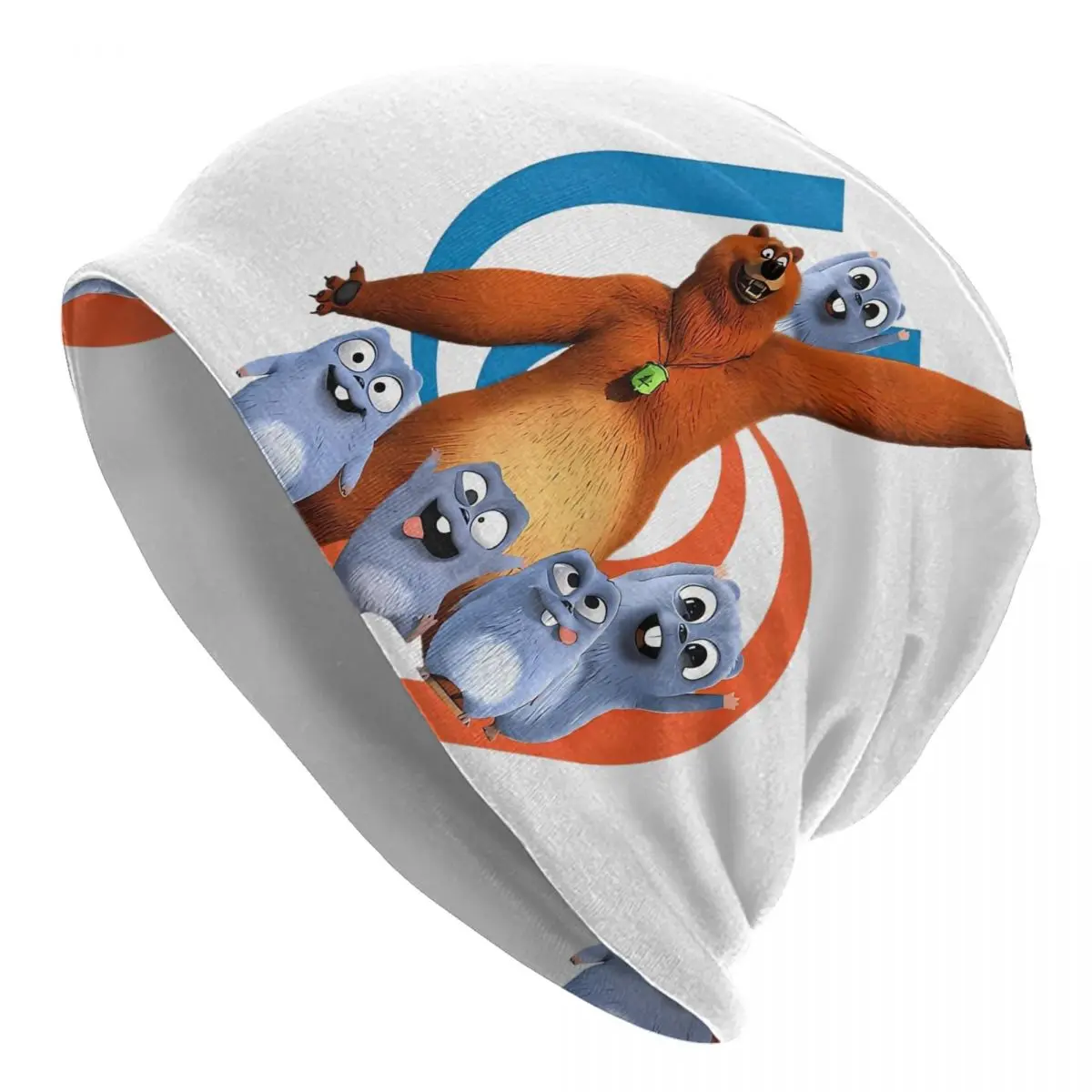 Grizzy Beer Cartoon Skullies Beanies Hats Cartoon Hip Hop Unisex Outdoor Caps Warm Head Wrap Bonnet Hat