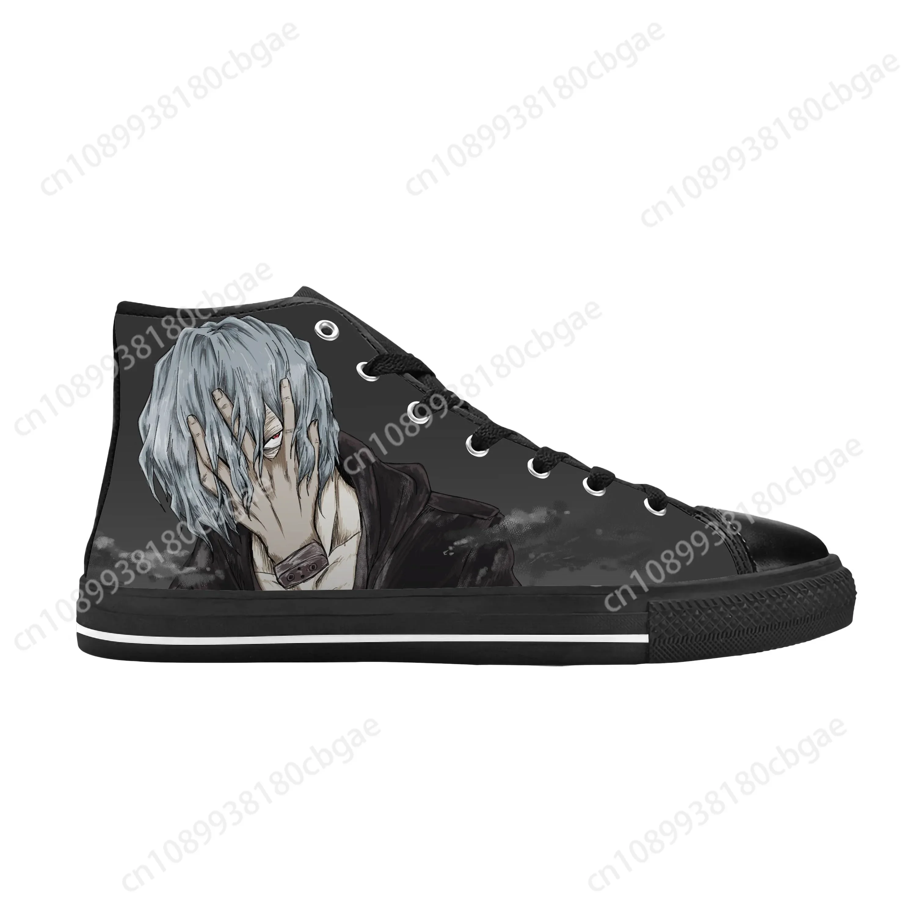 Japanese Anime My Hero Academia Shigaraki Tomura Casual Cloth Shoes High Top Comfortable Breathable 3D Print Men Women Sneakers