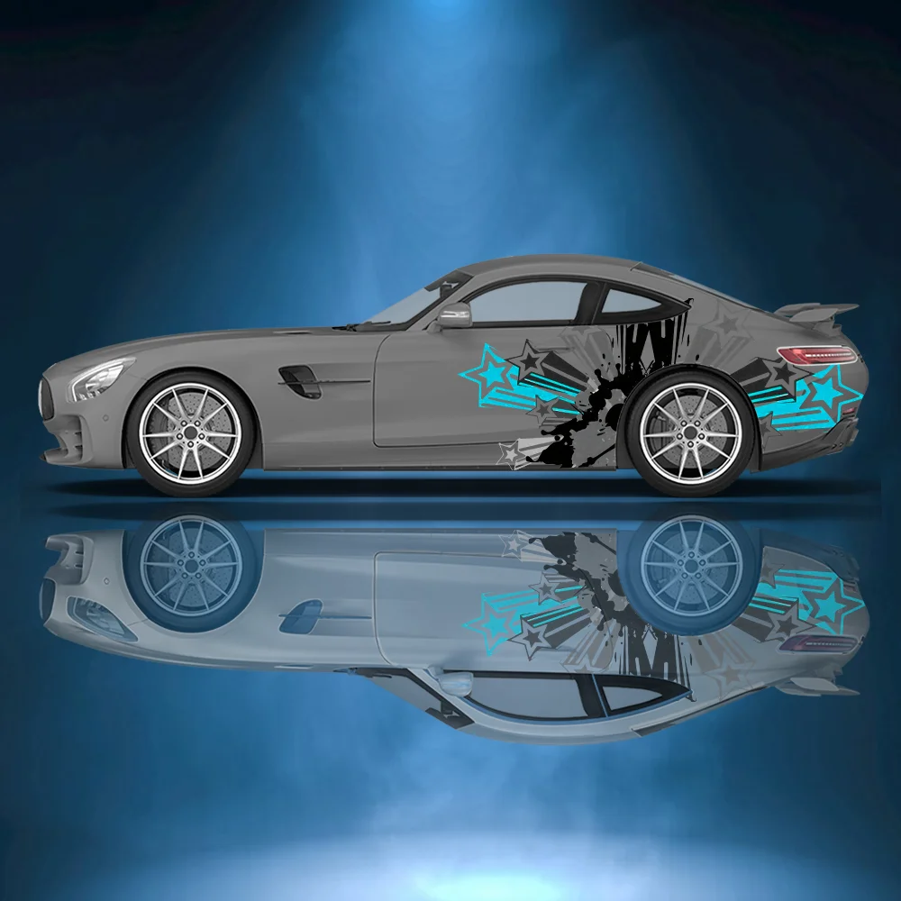 

Patriotic Pentagram Splash Car Vinyl Wraps Decal Self-adhesive PVC Sticker Suitable for Trucks SUV Decoration Auto Accessories