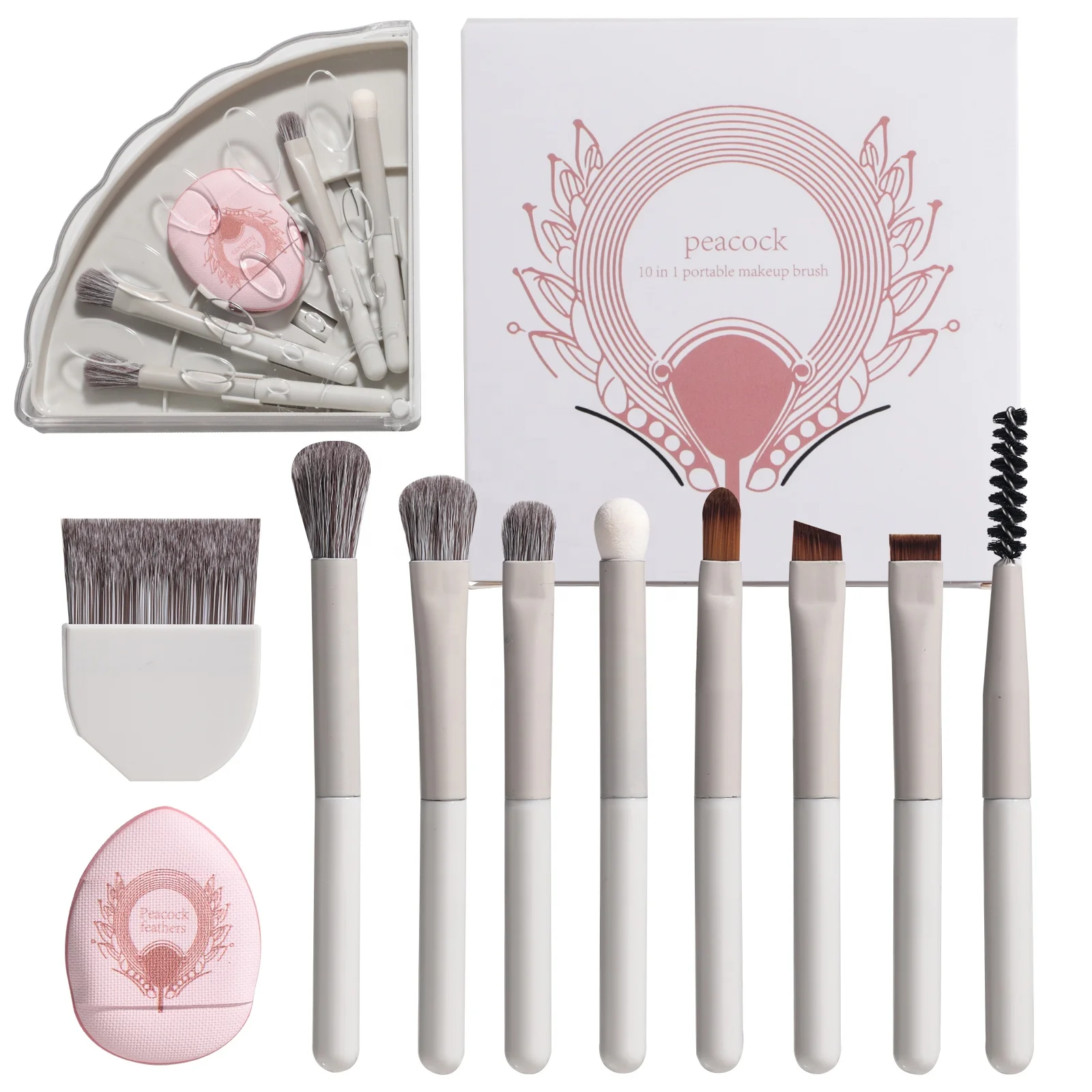 

# Hot Sales Portable Travel Size Face Makeup Brushes Set Private Label Mini Complete Function Cosmetic Brushes Kit With Holder
