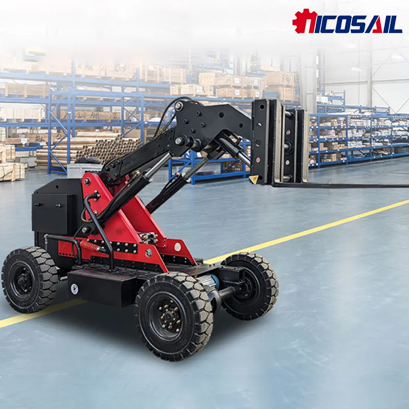 

Mini Tank Off-Road Forklift High-Stacking Crane Truck 1000KG Lifting Capacity Remote Control Handling Customizable 100% New