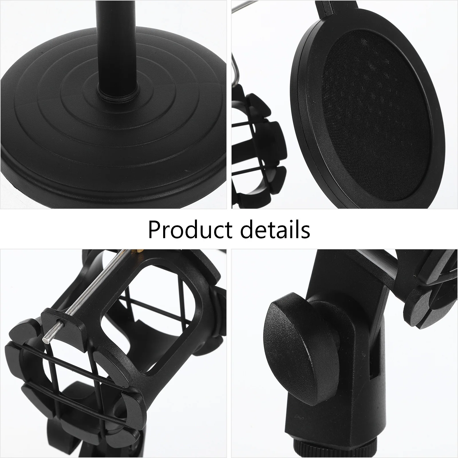 1pc Adjustable Desktop Microphone Stand Black Mic Holder For Live Streaming Recording Studio Mic Mount Support Bracket