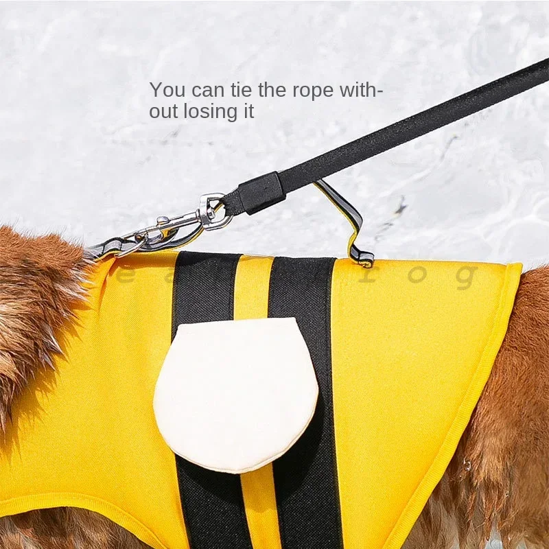 Dog Life Jacket for Swimming Adjustable Buoyancy Swim Vest for Bichon, Corgi, Golden Retriever Large Breed Dogs view 4
