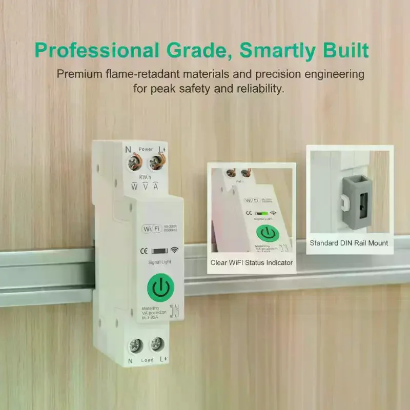 Smart WiFi Circuit Breaker Phone Remote Control Overload Protection for Outdoor Courtyard Electricity Control