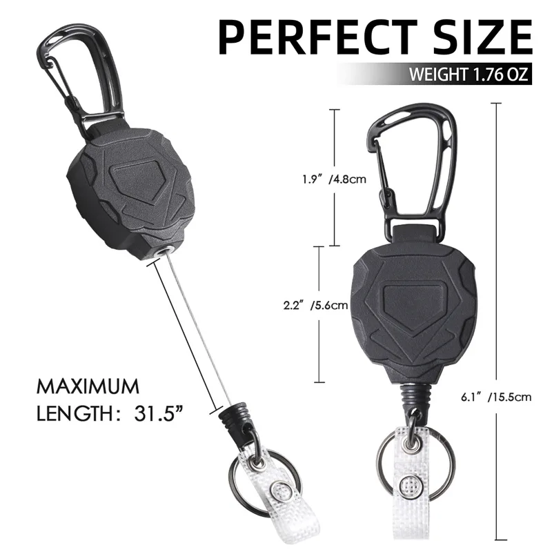 Outdoor Mountaineering Easy Pull Up Wire Rope Badge Clip Belt Back Clip Automatic Retractable Keychain Card Sleeve Keychain