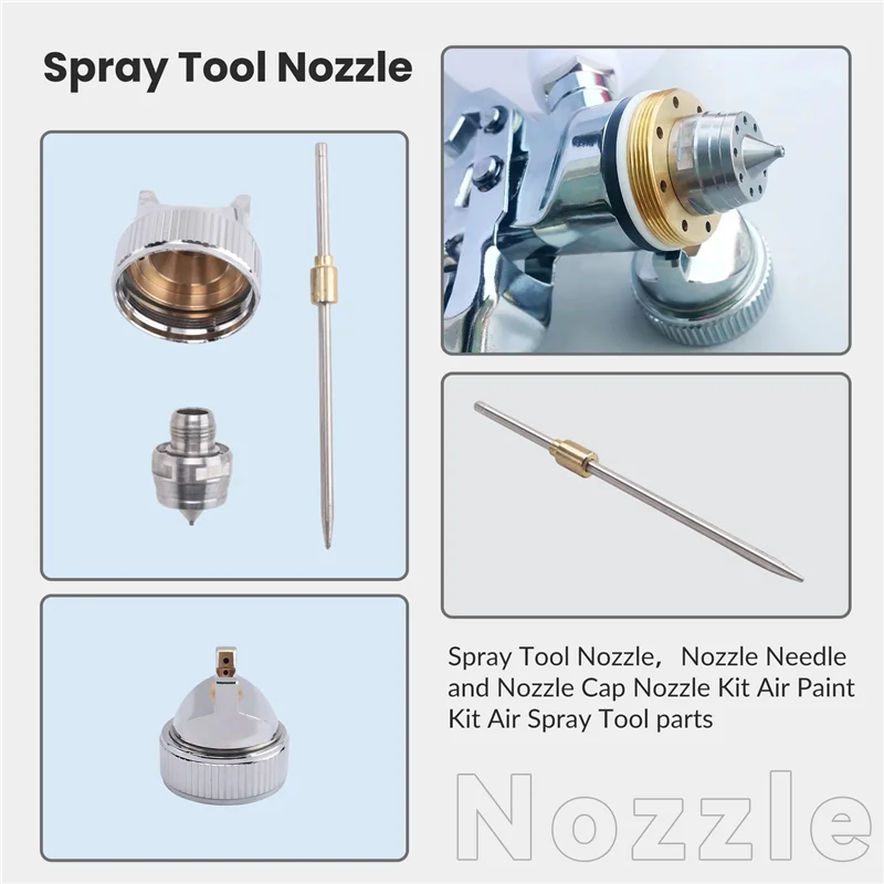 Spray Tool Nozzle 1.4 Mm/1.7Mm/2.0Mm Nozzle Needle And Nozzle Cap Nozzle Kit Air Paint Kit Air Spray Tool Parts-Hot