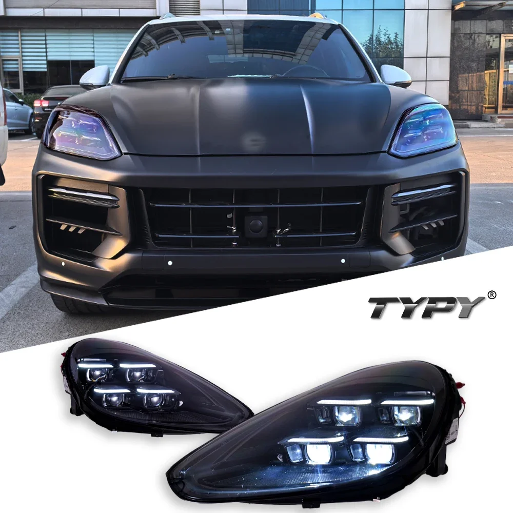 TYPY جديد LED رئيس مصباح ترقية تعديل لبورشه كايين 958.2 المصباح 2015-2017 ديناميكية إشارة رئيس مصباح اكسسوارات السيارات