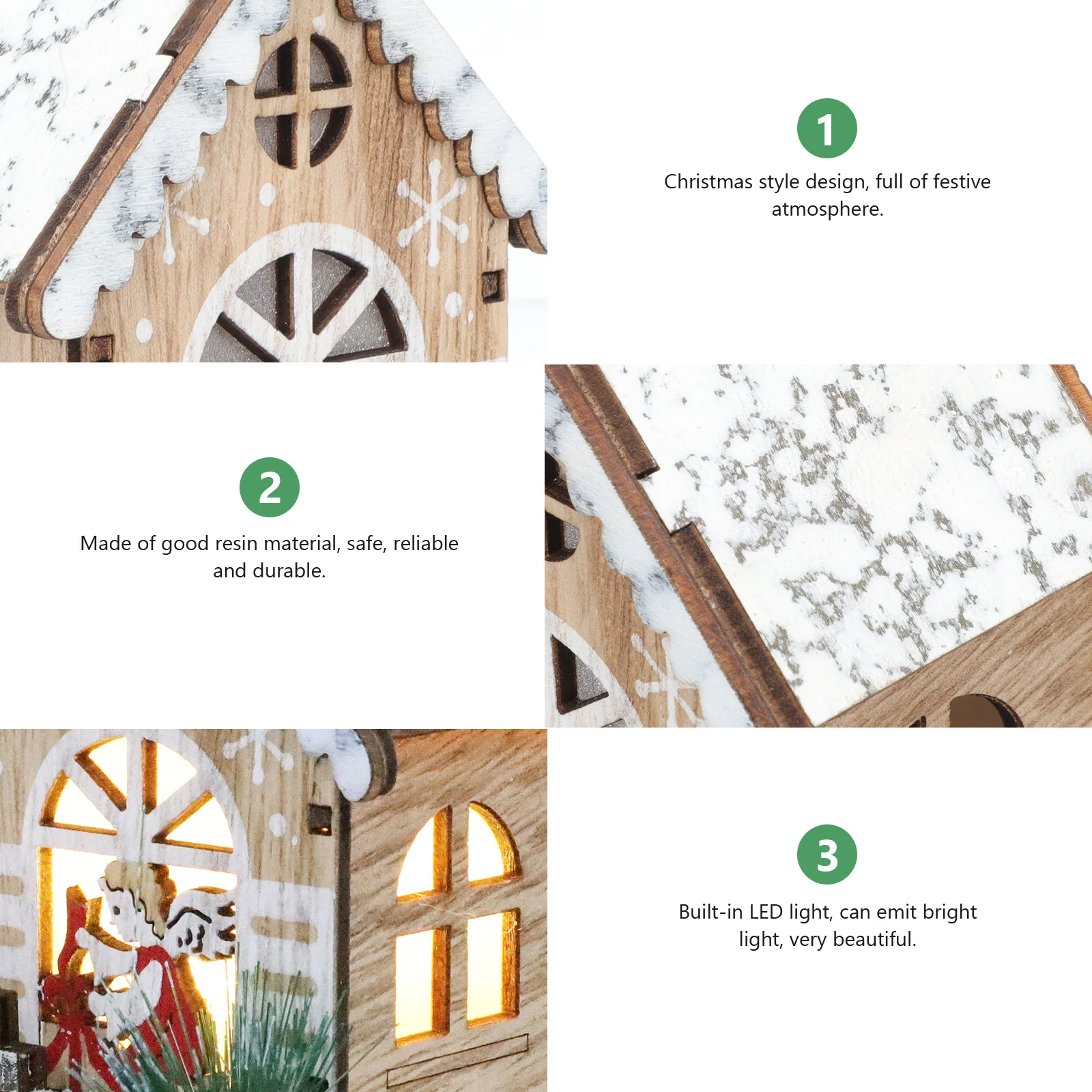 ديكور منزل خشبي متوهج Led زخرفة عيد الميلاد الصغيرة حرف خشبية مضيئة للمنزل بار مطعم متجر حفلة عيد الميلاد