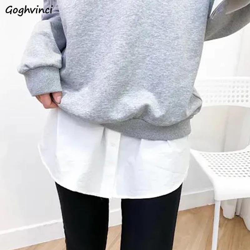 Spódnice Damskie Moda Koreańska Warstwowe Imitacja Dół Elastyczna Talia Jednolity Kolor Guziki Uniwersalne Streetwear Casual Przedłużacz Wiosna Codzienne Mujer