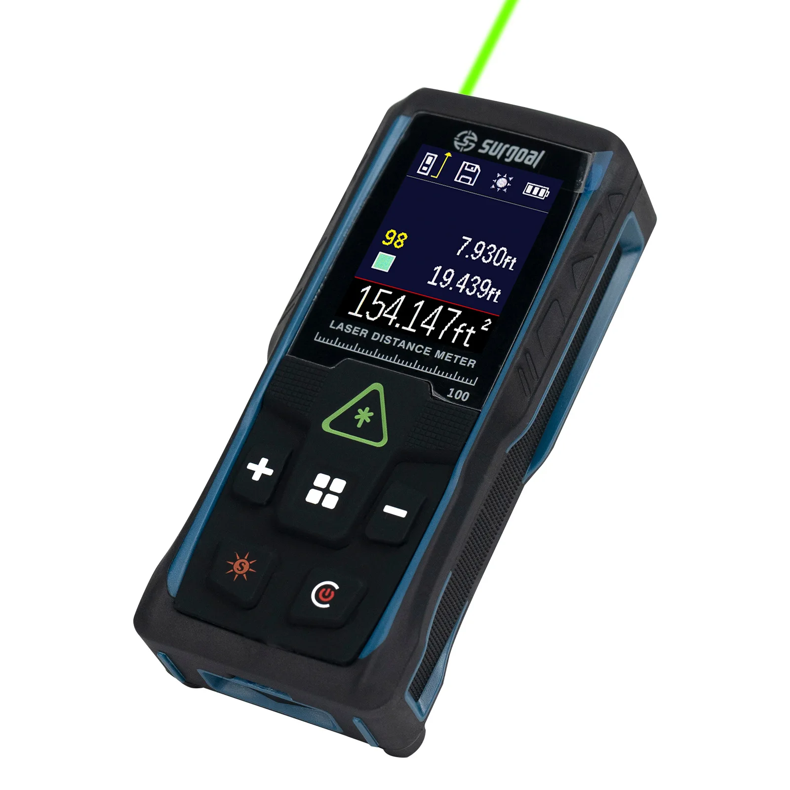 

Green Laser Distance Meter 100m with Digital Level Vibration Rotating Screen