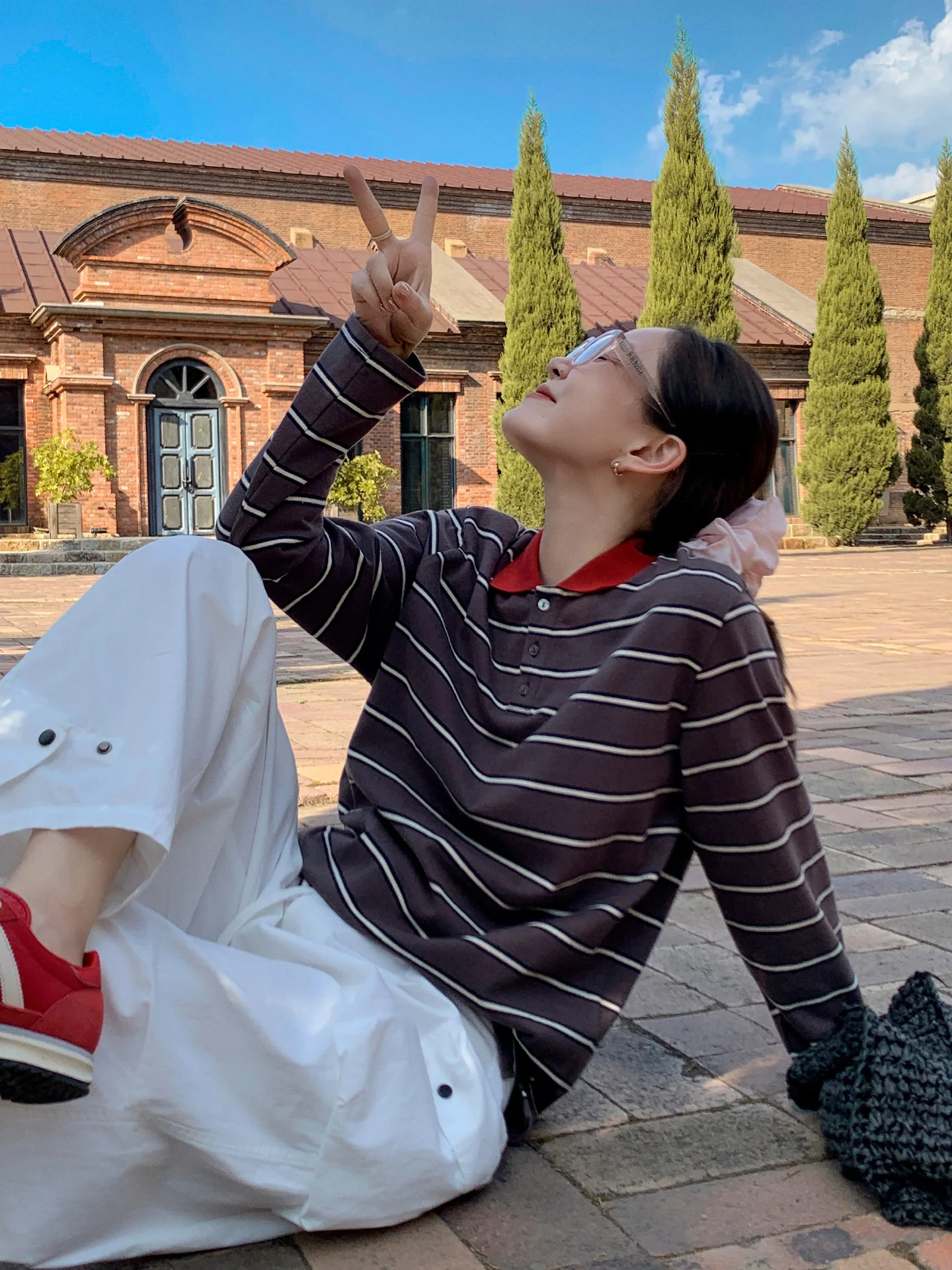 

Liberlin Sisy Women's Striped irt Long Sve Loose Fit Casual Sle Color Blo T-irt Autumn New Arrival