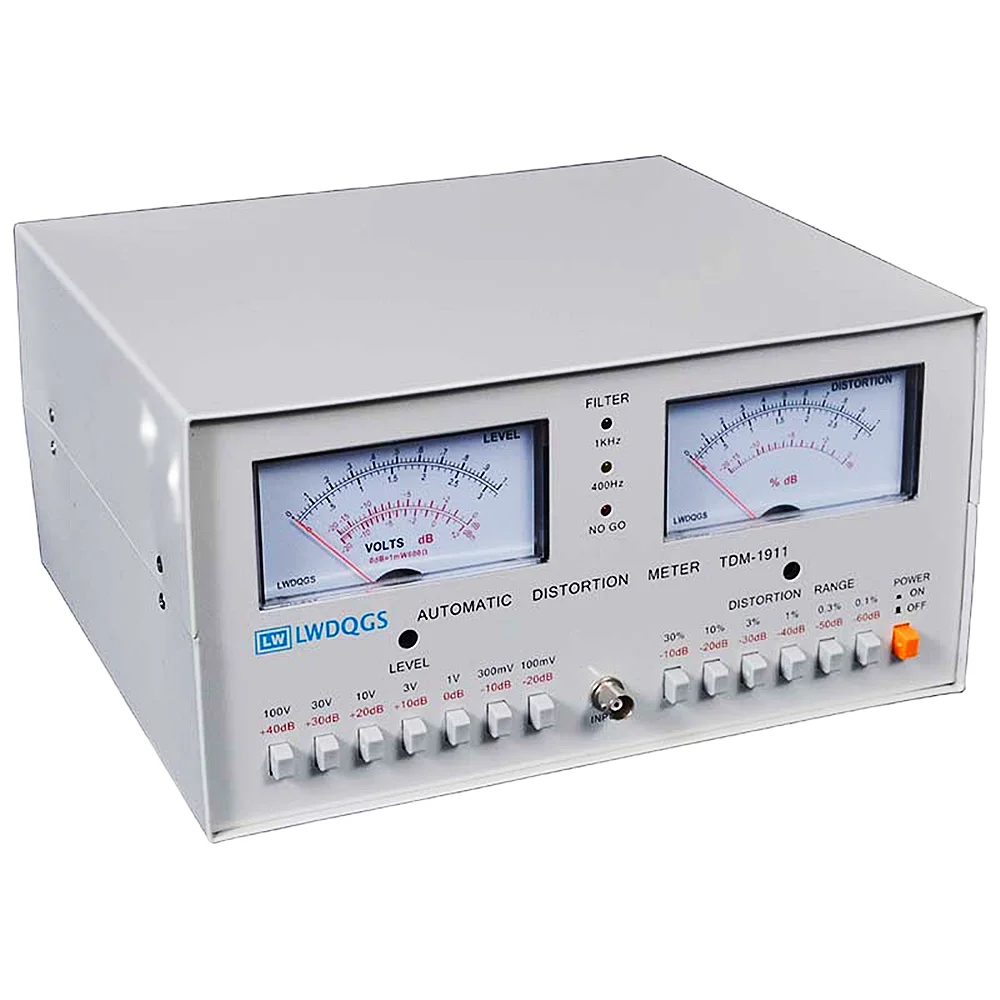 TDM1911 0.01%~30% Automatic Audio Distortion Meter 100mV~100V Electrical Level Tester Detection Signal Waveform Purity Tester