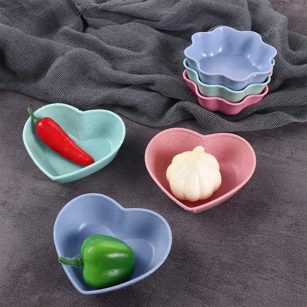 

Creative Household Appetizer Plates Fall Resistant Heart,Flower Shape Mini Bowls Seasoning Dish Kitchen Supplies Tableware