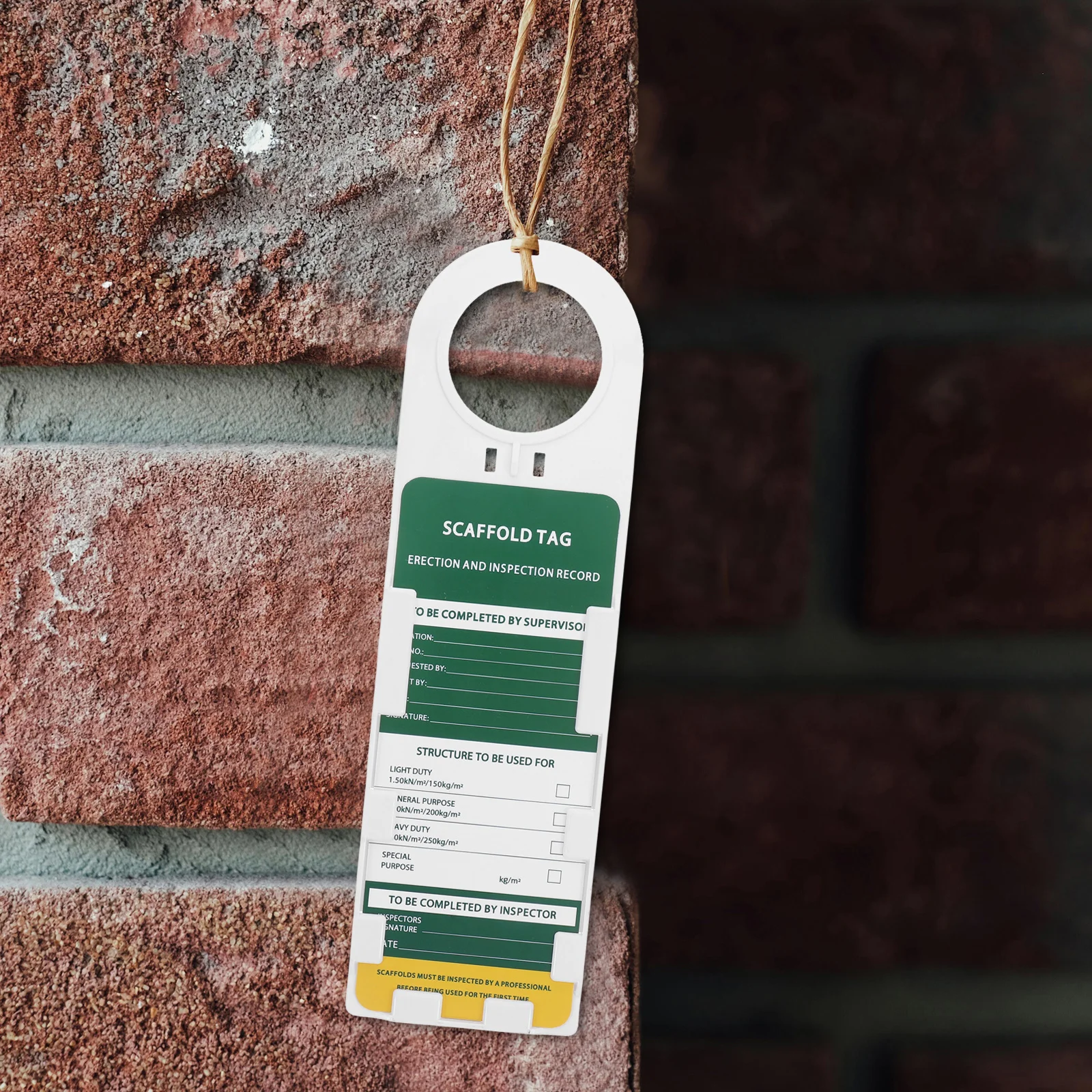 1Set Ladder Inspection Tags Weatherproof PVC Safety Tag System for Scaffolding and Equipment with 3 Holders 6 Inserts