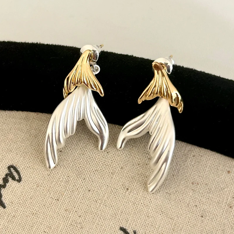 

PONYKISS 925 Sterling Silver Detachable Fish Tail Stud Earring for Women Minimalist Cute Fine Jewelry Animal Accessory in Summer