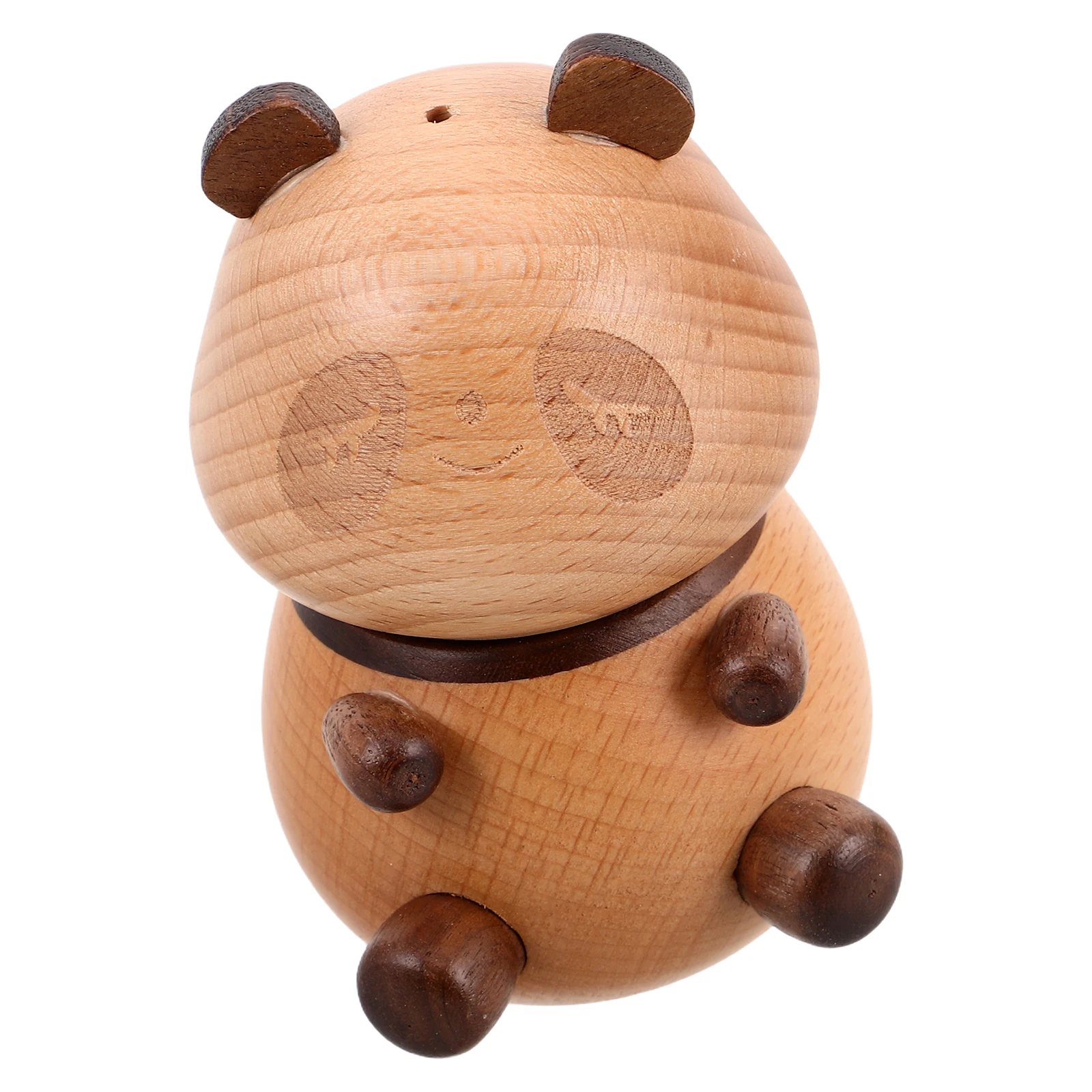 

Cute Panda Toothpick Holder Wooden Dispenser Large Capacity Funny Pandas Statue Novelty Toothpicks Box