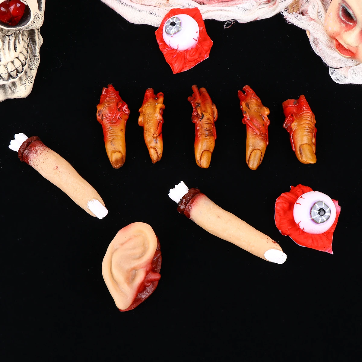 10 stuks Horror Decor Speelgoed Halloween Rekwisieten Enge Truc Griezelige Prank Bloedige Feestartikelen Spooky Decoratie Veilig Materiaal