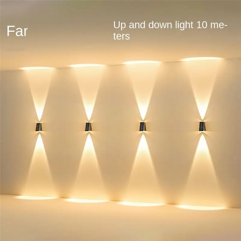 AA19 Solar Wall Light Outdoor Up-Down Lighting LED Lamp Solar Wall Washing Lights for Courtyard Garden 2 Light