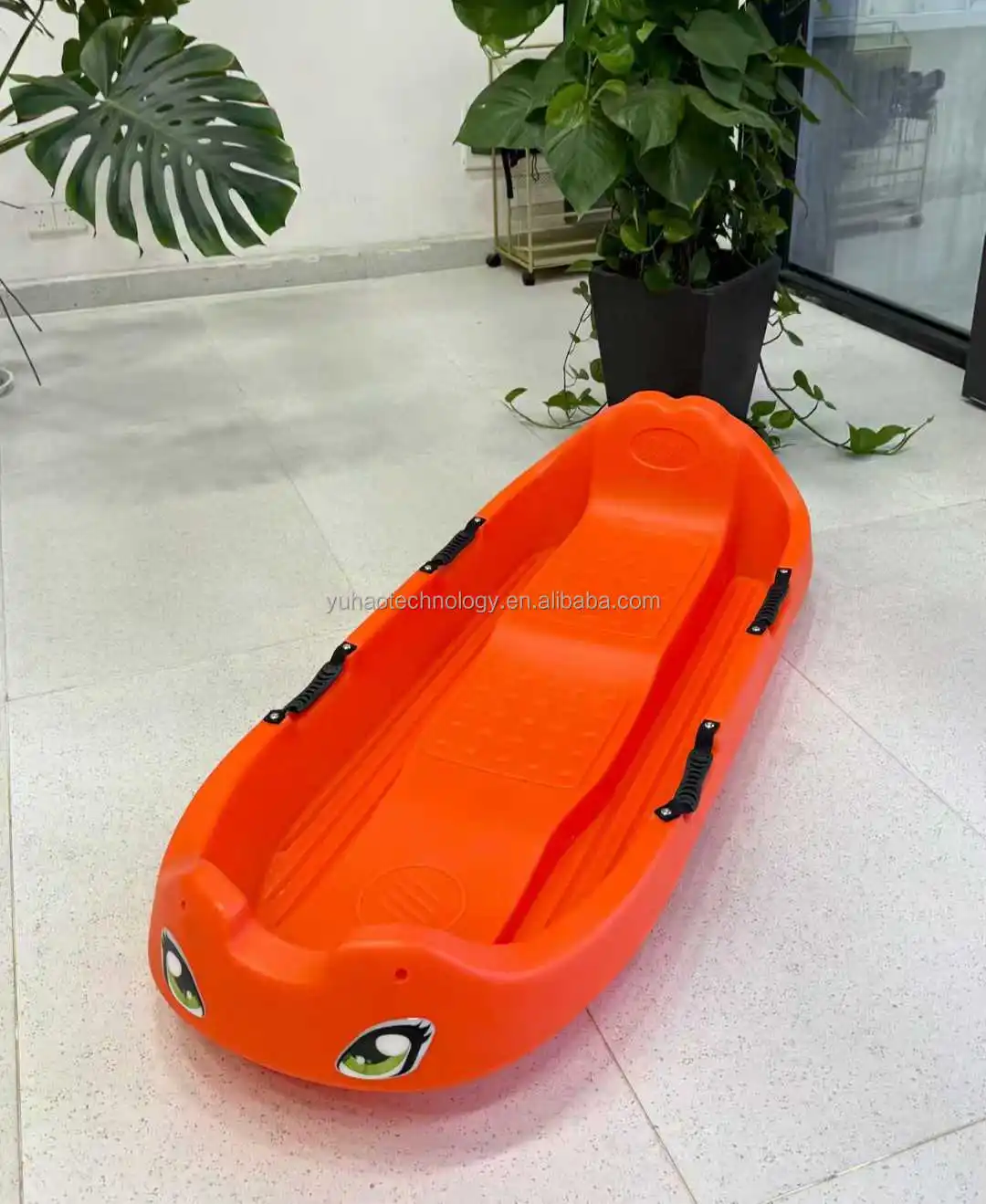 Snowboard, Winter Sports Sled, Toboggan with Pull Rope, Handles, Downhill Sprinter Sleds for Kids, Snow Skiing Equipment