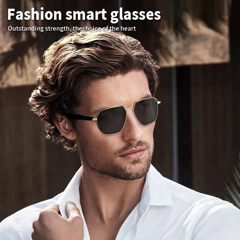 

LIGE AI Smart Glasses Automatic Take Photos Bluetooth Calling Glasses Intelligent Translate Music Playback Sunglasses Men Women