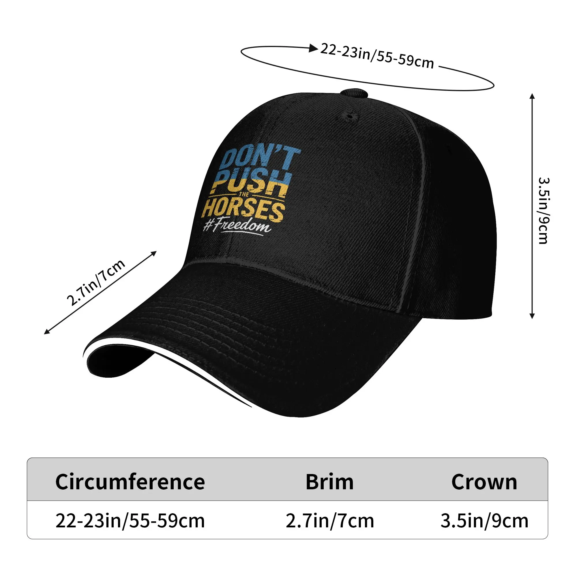 Don’t Push the Horses Baseball Cap  Summer Casual Hip Hop Hats For Men Running Hippie Sun Baseball Caps