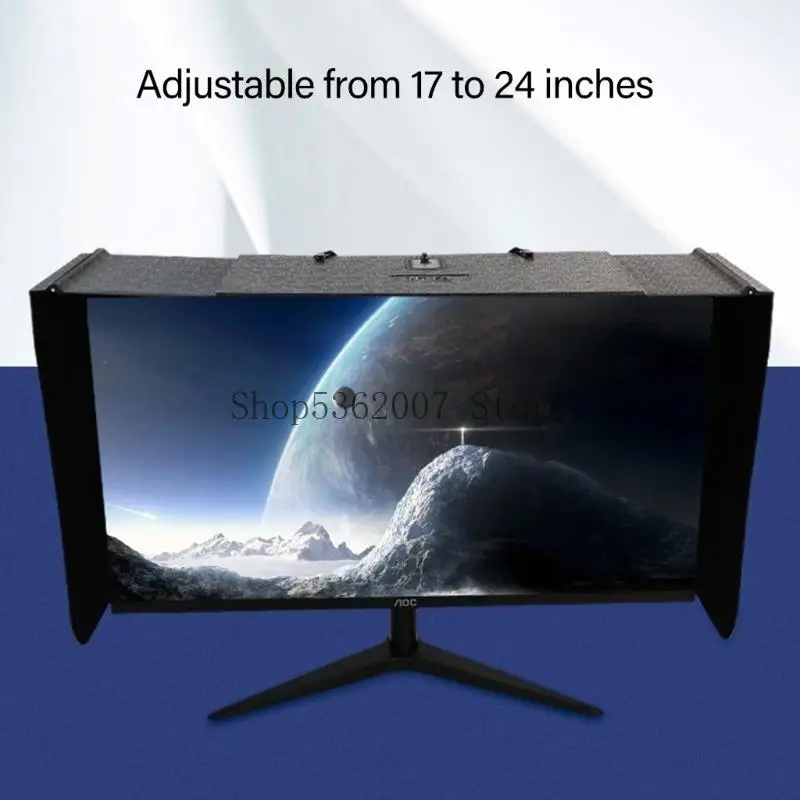 Desktop Monitor Light Shield Reflection Screen Protective Adjustable 41-69cm 40JB