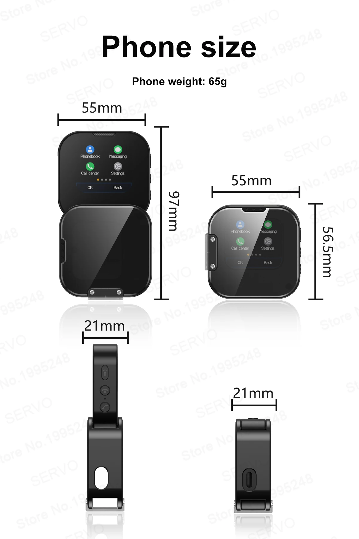 SERVO I19 ROTATE Touch Screen Mini Mobile Phone 2G 2SIM Magic Voice Bluetooth Dial FM Radio 90° Rotating Small Feature Cellphone