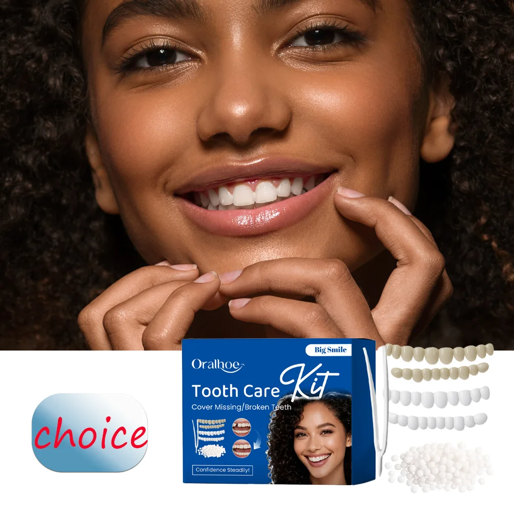 Oralhoe Denture Decoration Set Comfortable Fit Dental Care Enhancing Smile Beauty Natural Look Denture Adhesive Kit