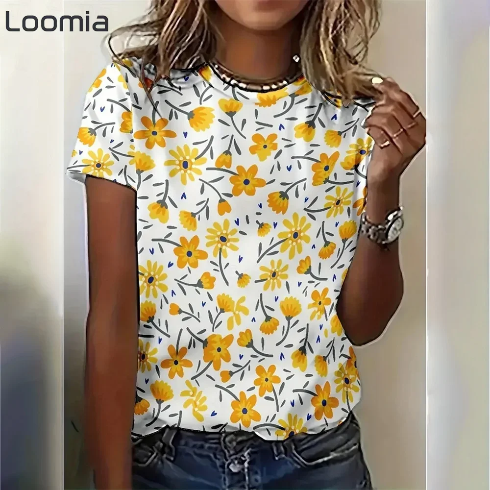 

New Print Woman Clothing Fashion Graphic T Shirts Y2k Clothes Summer Quick-Drying Female Clothing Casual T-Shirt for Home Wear