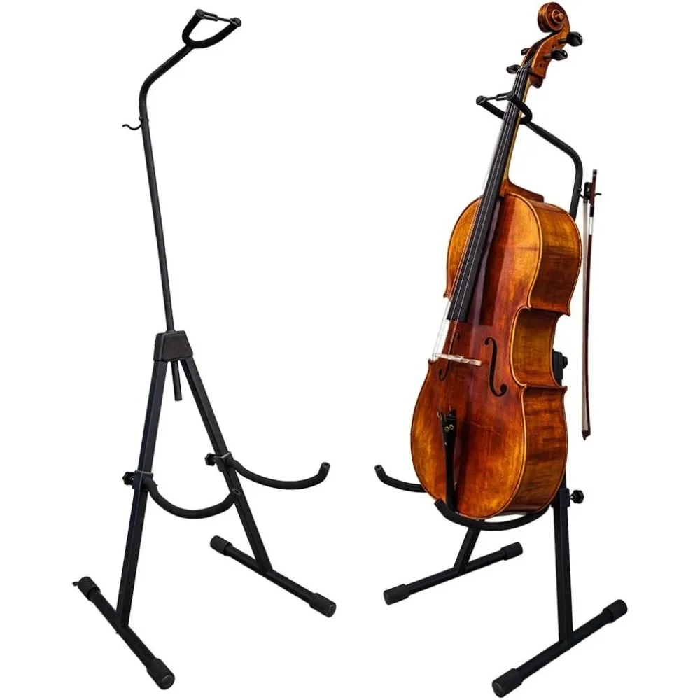 

Adjustable Foldable Stand for Cello with Hook for Bow, Black Adjustable Foldable Stand