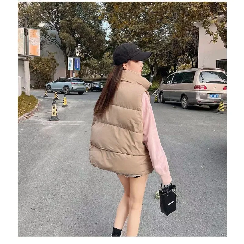 Down Coats Vest Women\'s Korean Version Loose Slimming Basics Overall Autumn Winter Small Fragrance Style Vest Versatile Jacket