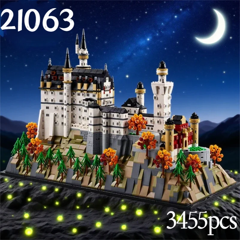 

Замок Neuschwanstein, архитектурная модель 21063, Европейский замок, лесной пейзаж, строительные блоки, кирпичи, игрушки, рождественские подарки