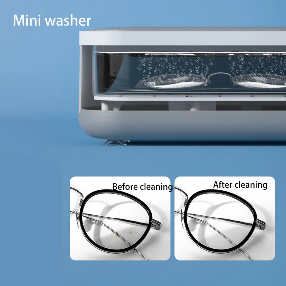 Ultrasonic Silver Gold Cleaner Portable Glasses Cleaner Makeup Brush Cleaner Multifunctional USB Rechargeable for Coins Dentures