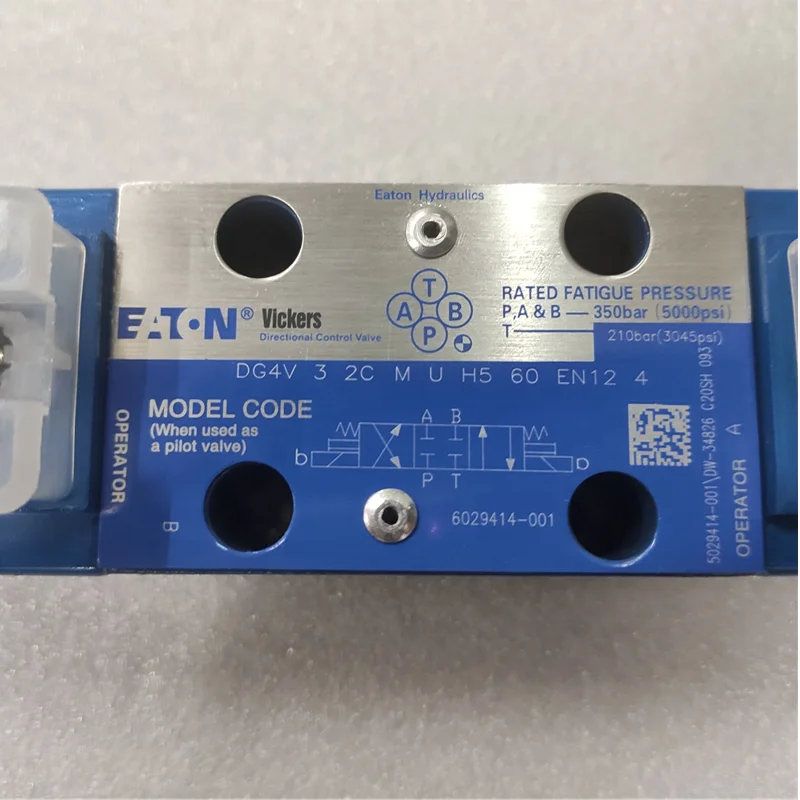 Ea-ton DG4V 3 2C M U H5 60 EN12 4 Hydraulic Solenoid Directional Control Valve DG4V-3S-2C-M-U-H7-60 DG4V-3-6N-M-U-H7-60