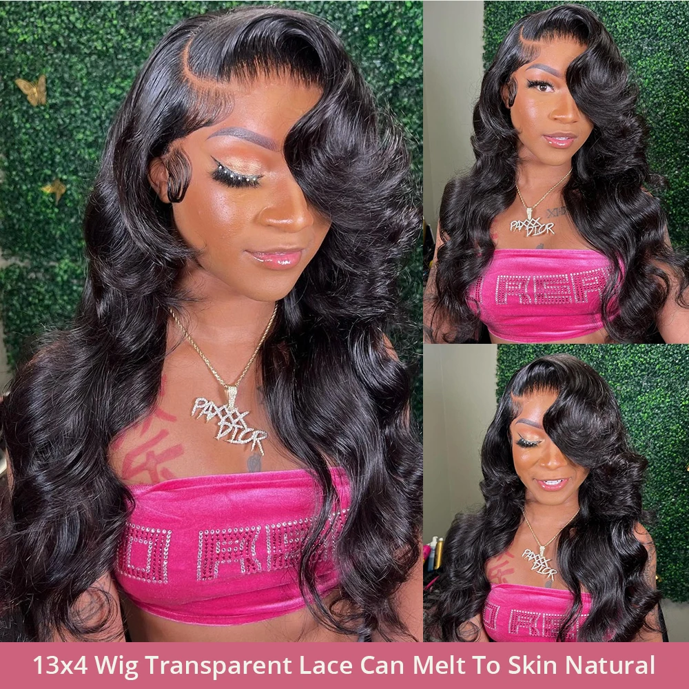 13x4 HD Transparent Body Wave Lace Front Wig 36 Inch 13x6 Lace Frontal Brazilian Human Hair Natural Wigs Pre Plucked