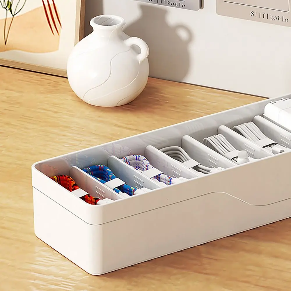 S/L Data Cable Organizer Case Classification Thicken Heighten Card Organizer Adjustable Pitch Dustproof Clutter Collection Box