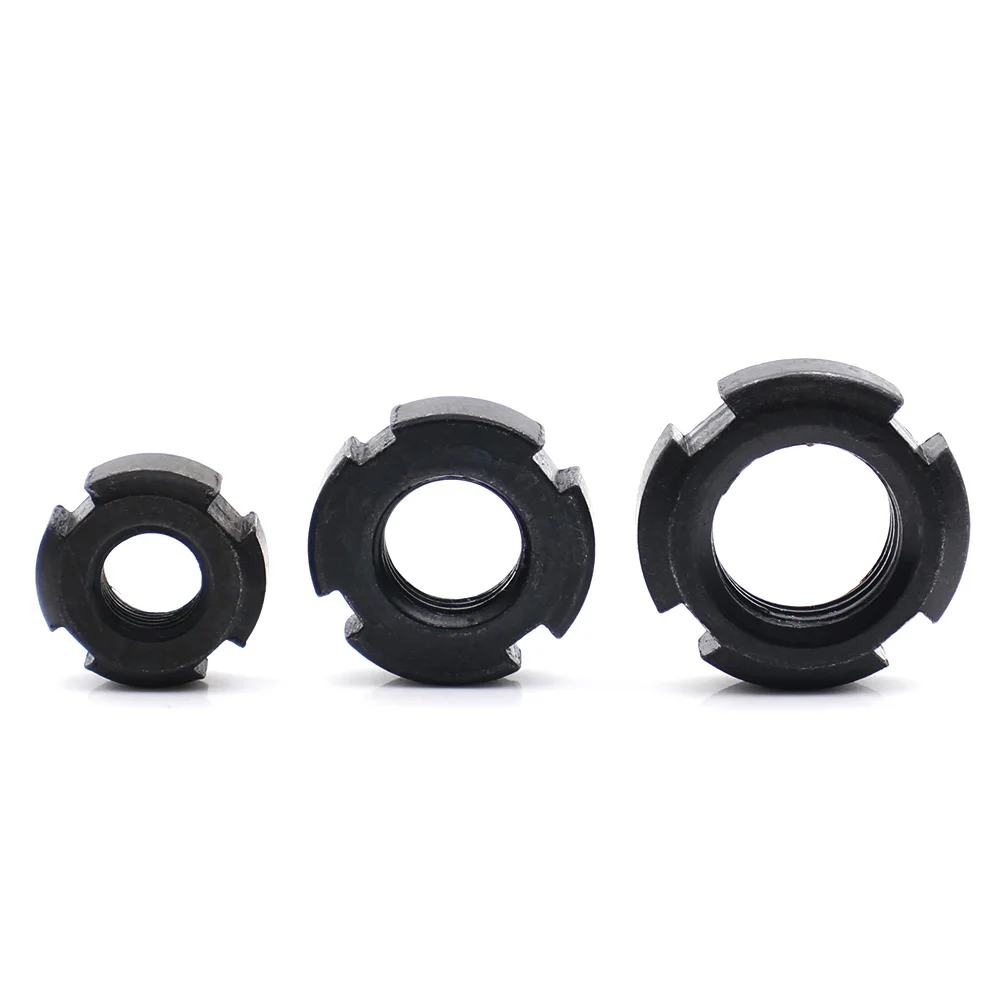 GB812 Round Lock Nuts Slotted Round Nuts Locking Retaining Nuts Four Slot Locknuts Metric M10 M12 M14 M16 M18 M20 M24 M30-M60