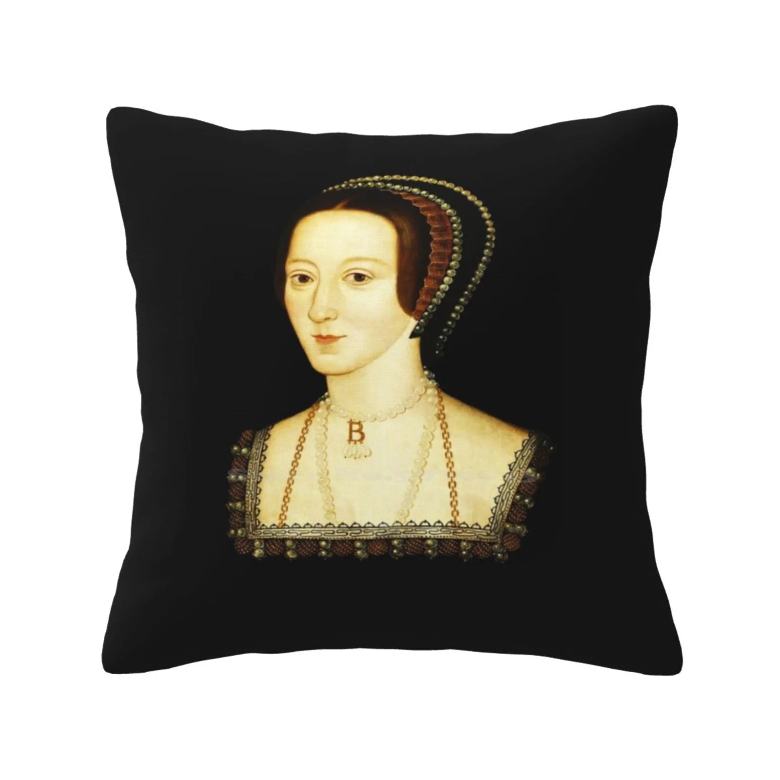 Anne Boleyn , Queen Of England Pillow Cover Hug Pillowcase Anne Boleyn Illustration Henry Viii Wife Uk Portrait Queen Of