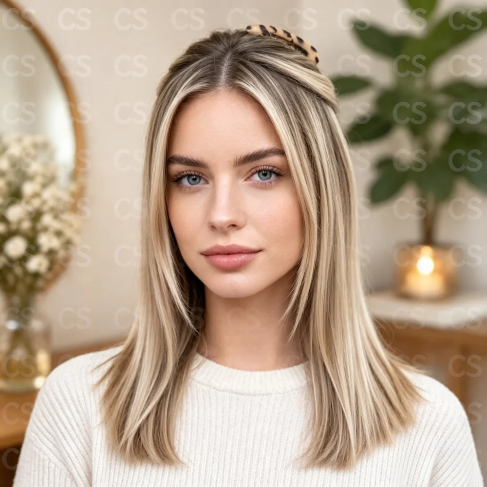 100% Human Hair Soft Ombre Blond Body Wave Wig 150 Density 13x4 Lace Front Pre-Plucked with Baby Hair Natural Looking Hair Exten