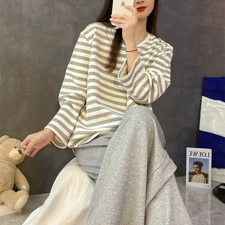 Reversible Cotton Pajama Woman Spring Spring Long-sleeved Suit Korean Version Relaxation Loungewear Summer Can Worn Outside