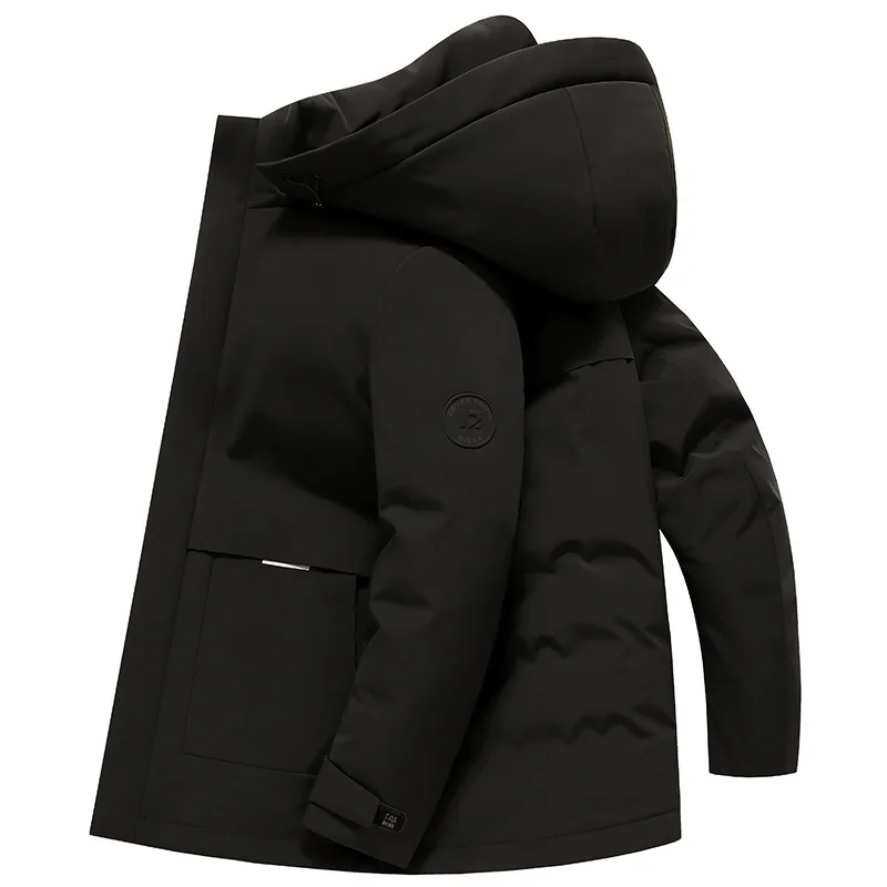 Down Jacket Middle-aged and Young Men's Business and Leisure Detachable Hat Thickened Cold and Warm Jacket