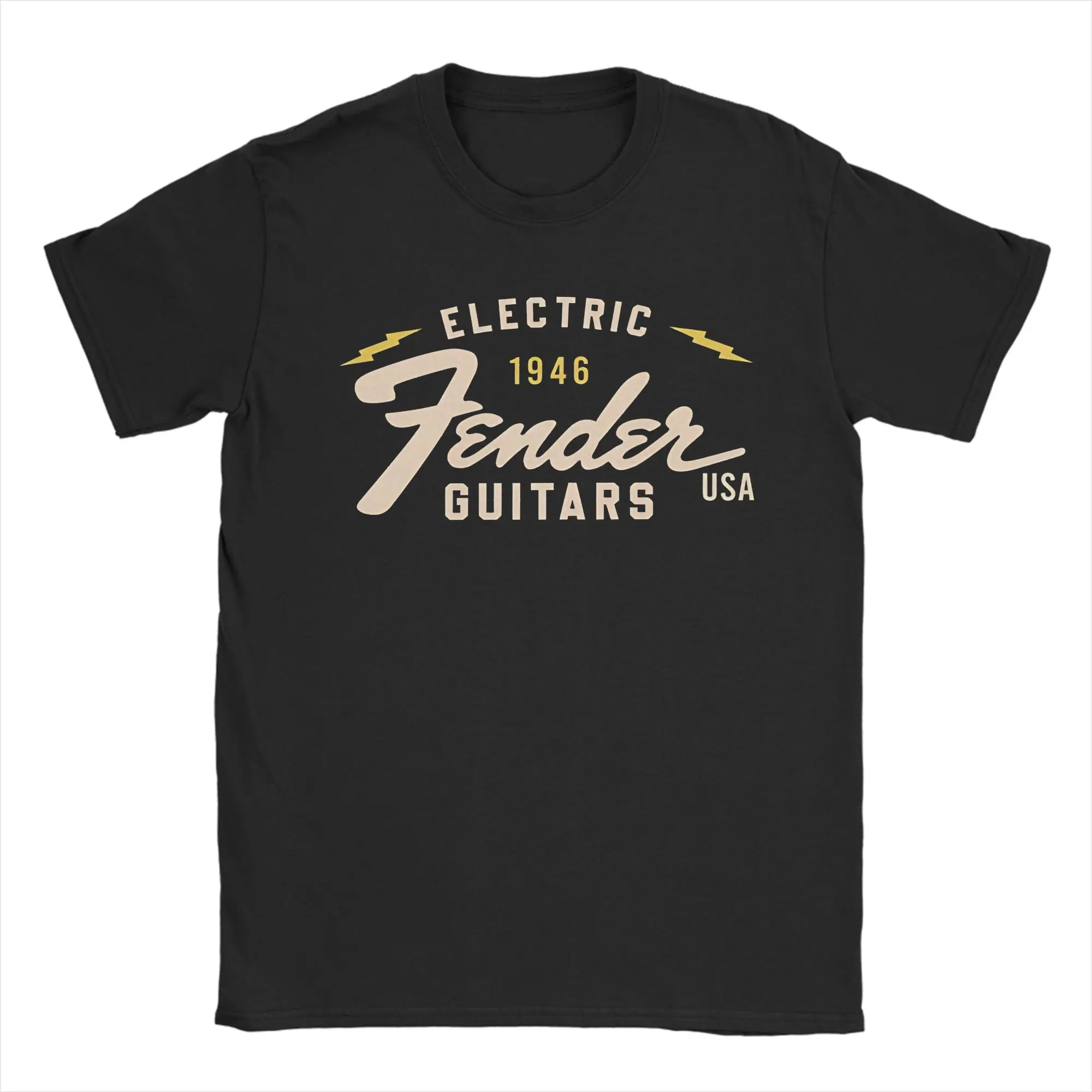 Camisetas masculinas Fender Jimi Hendrix para guitarra elétrica, camisetas de algodão puro, streetwear, manga curta, gola redonda, camiseta solta da moda